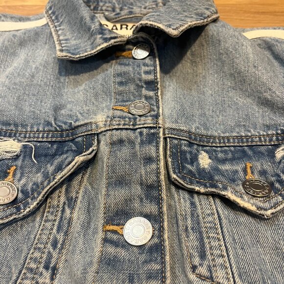 (CLO3)Garage Coupe Boyfriend Fit Distressed Denim Jean Jacket Women Size S Women - Picture 7 of 8